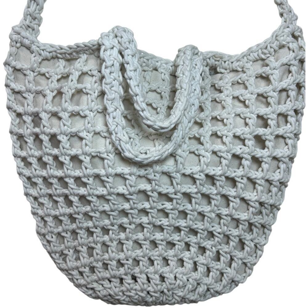 Madewell Women's 'The Crocheted Shoulder Bag' Cross-Body, Knit, White, One-Size - Picture 6 of 15